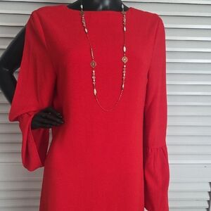 Leyden Vibrant Red Long Sleeve Dress